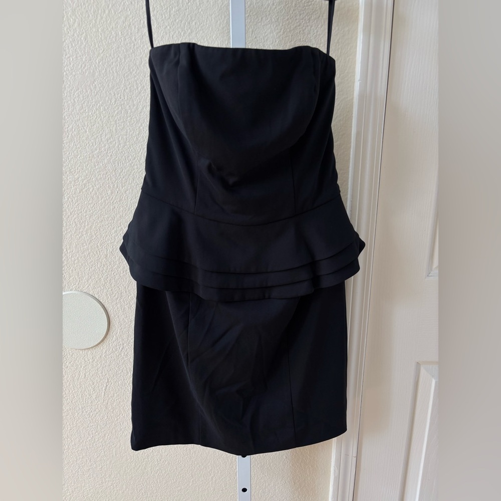 Maje Elytre Strapless Peplum Mini Dress in Black - Size 38 (US M)